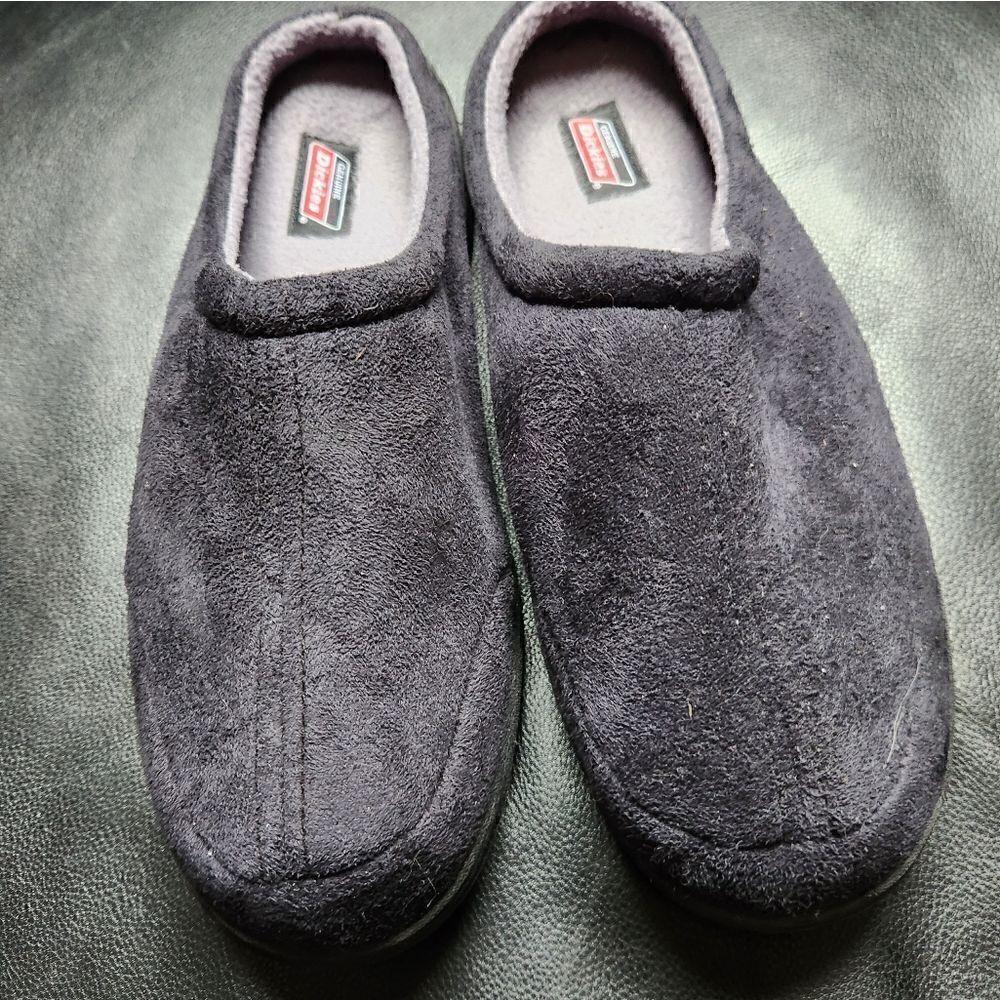 Dickies Men's Size M (9/10) Slippers Black Memory Foam Plush Slip On Clogs